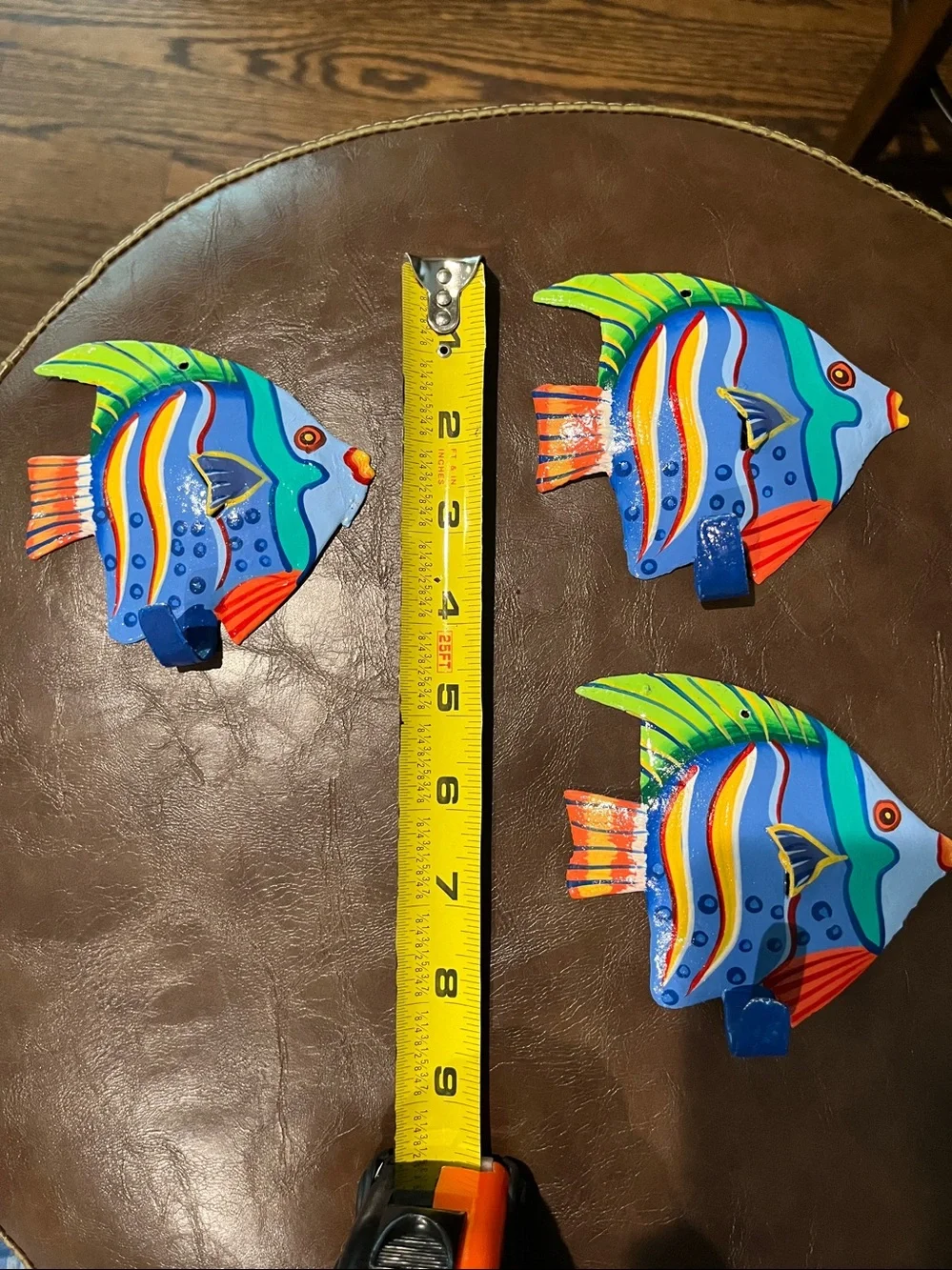 Decorative Blue Tropical Fish Wall Hooks - Set of 3